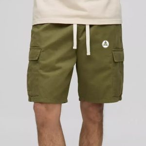 Khaki Relaxed Fit Cargo Shorts