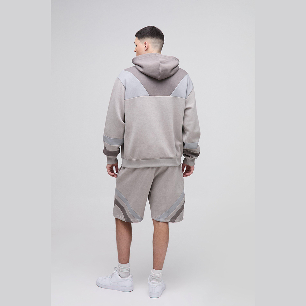 Oversized Man Colour Block Short Tracksuit - Image 2