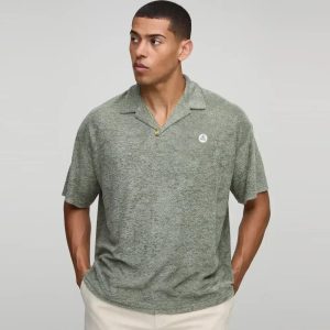 Oversized Textured Revere Polo